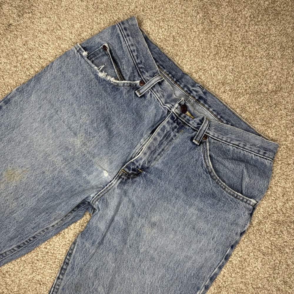 Vintage Lee Jeans Men's 31x30 (Tag 33x30) Denim Straight Leg Distressed - Picture 4 of 14